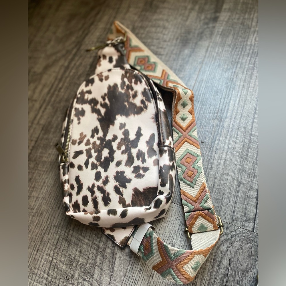 Courtney Cow Print Crossbody Bag